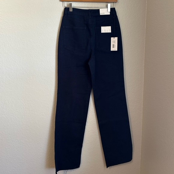 NWT, WeWoreWhat Women’s High Rise Dad Raw Hem Jeans in French Navy, Size 26 - Picture 6 of 12